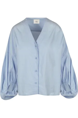 8PM Dames, Blouses & Shirts, Blauw, Maat: M Katoen
