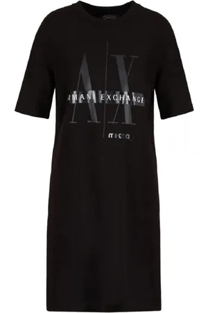 Armani Exchange Dames, Jurken, Zwart, Maat: XS Katoen