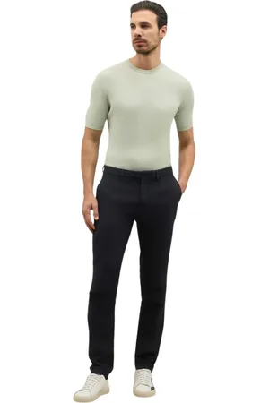 Boglioli Heren, Broeken, Blauw, Maat: XL Linnen