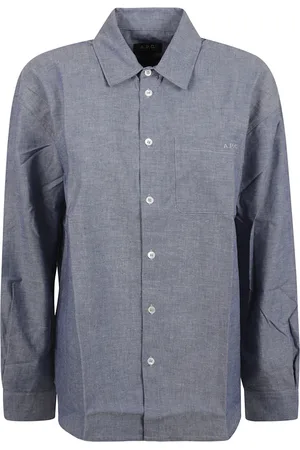 A.P.C. Dames, Blouses & Shirts, Blauw, Maat: XS Katoen