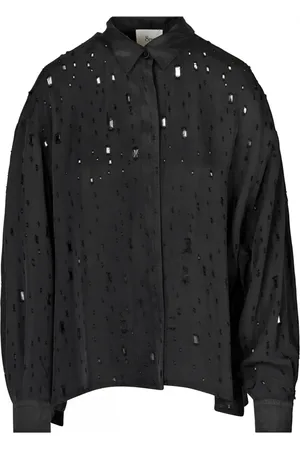 8PM Dames, Blouses & Shirts, Zwart, Maat: S Satijn