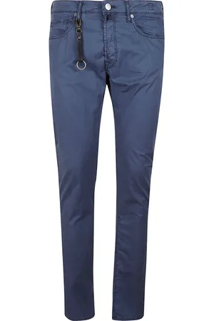 Incotex Heren, Broeken, Blauw, Maat: W38 Katoen