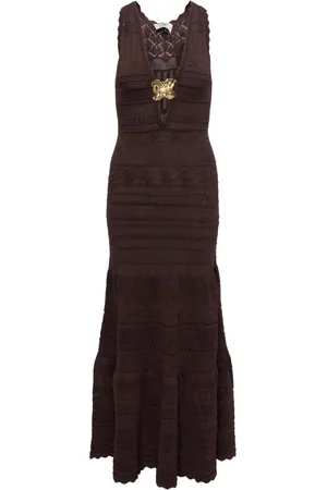 Elisabetta Franchi Dames, Jurken, Bruin, Maat: M