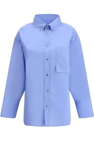DARKPARK Dames, Blouses & Shirts, Blauw, Maat: S Katoen