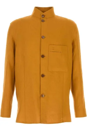 Ermenegildo Zegna Heren, Overhemden, Oranje, Maat: L Linnen