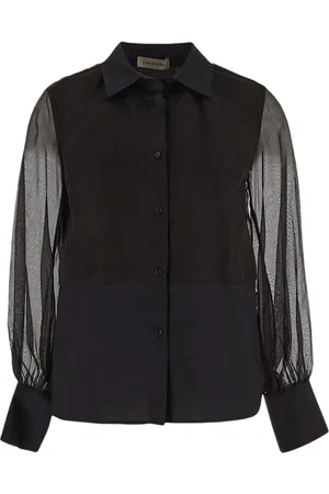 GENTRYPORTOFINO Dames, Blouses & Shirts, Zwart, Maat: L Katoen