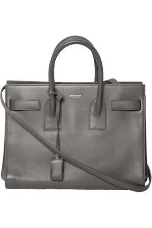 Saint Laurent Dames, Pre-owned, Grijs, Maat: ONE Size Leer