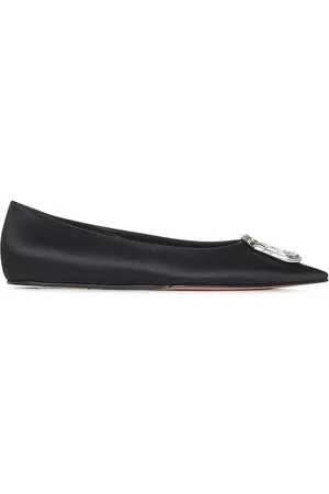 Amina Muaddi Dames, Schoenen, Zwart, Maat: 36 EU Zijde
