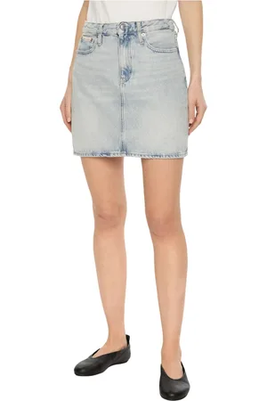 Calvin Klein Dames, Rokken, Blauw, Maat: W28 Katoen