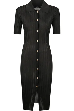 VERSACE Dames, Jurken, Zwart, Maat: XS Katoen