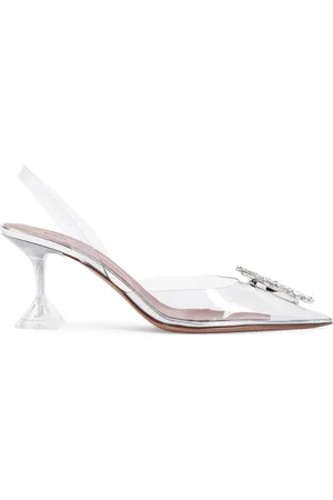 Amina Muaddi Dames, Schoenen, Grijs, Maat: 36 EU