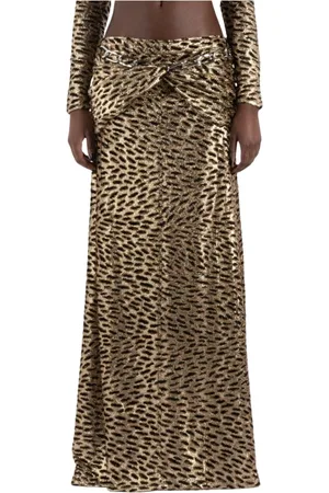 Paco rabanne Dames, Rokken, Bruin, Maat: S Viscose