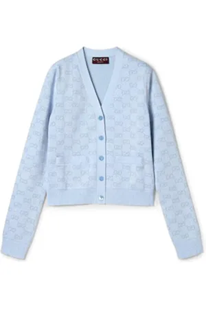 Gucci Dames, Truien, Blauw, Maat: S Katoen