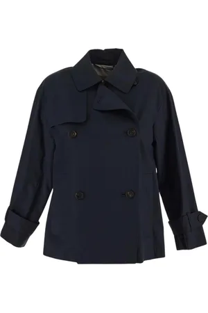 Max Mara Dames, Mantels, Blauw, Maat: M Katoen