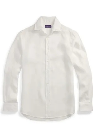 Ralph Lauren Heren, Overhemden, Wit, Maat: XL Linnen