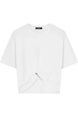 VERSACE Dames, Tops, Wit, Maat: M Katoen