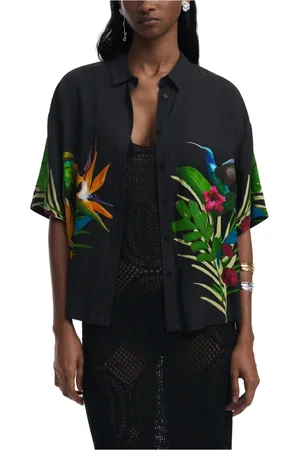 Desigual Dames, Blouses & Shirts, Zwart, Maat: L Viscose