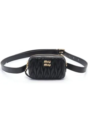 Miu Miu Dames, Pre-owned, Zwart, Maat: ONE Size Leer