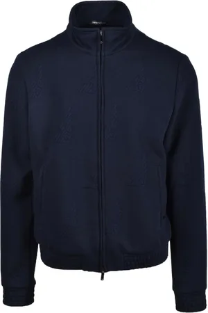 Emporio Armani Heren, Jassen, Blauw, Maat: 2XL Katoen