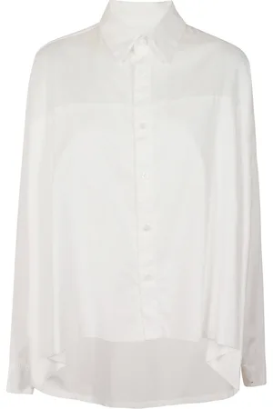 YOHJI YAMAMOTO Dames, Blouses & Shirts, Wit, Maat: M Katoen