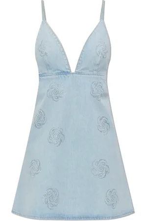 ROTATE Dames, Jurken, Blauw, Maat: M Denim