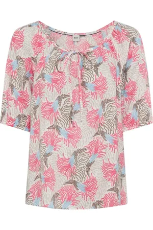 Brax Dames, Blouses & Shirts, Veelkleurig, Maat: L Linnen