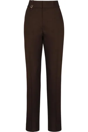 Jacquemus Dames, Broeken, Bruin, Maat: S Zijde