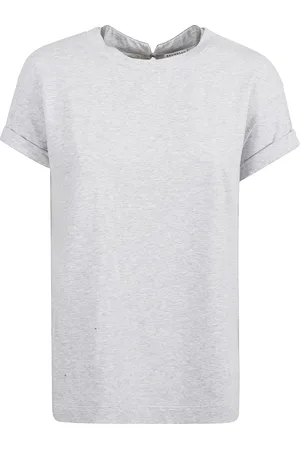 Brunello Cucinelli Dames, Tops, Grijs, Maat: M Katoen
