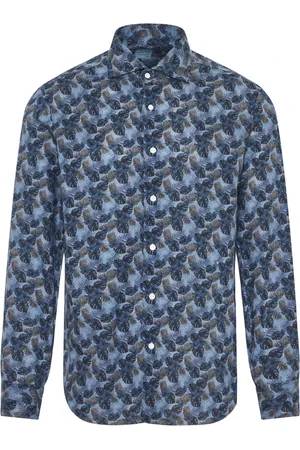 BARBA Heren, Overhemden, Blauw, Maat: L Katoen