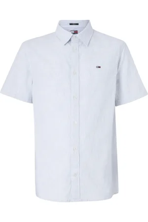 Tommy Hilfiger Heren, Overhemden, Blauw, Maat: XL Linnen