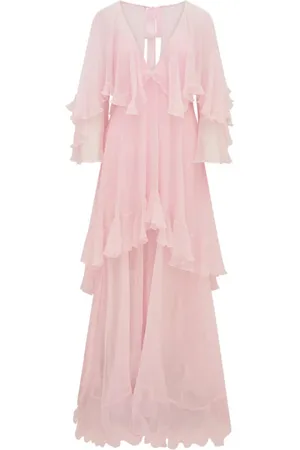 LOVESHACKFANCY Dames, Jurken, Roze, Maat: M Zijde