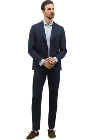 Boglioli Heren, Pakken, Blauw, Maat: XL Linnen