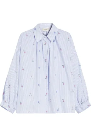 Max Mara Dames, Blouses & Shirts, Blauw, Maat: S Katoen