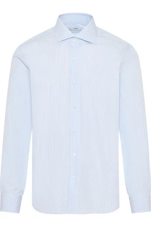 BARBA Heren, Overhemden, Blauw, Maat: 2XL Katoen