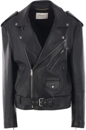 Saint Laurent Dames, Jassen, Zwart, Maat: S Leer