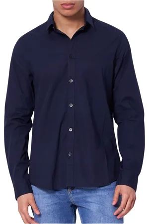Calvin Klein Heren, Overhemden, Blauw, Maat: 3XL Katoen