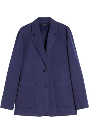 Max Mara Dames, Jassen, Blauw, Maat: 2XS Katoen