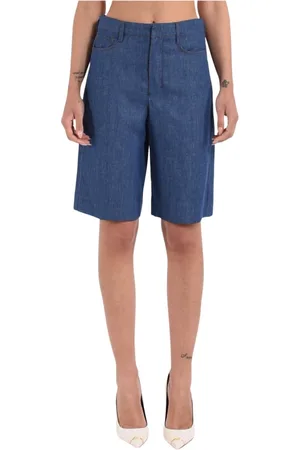 Max Mara Dames, Korte broeken, Blauw, Maat: S Katoen