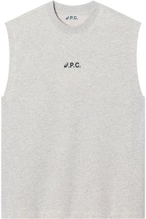 A.P.C. Heren, Tops, Grijs, Maat: M Katoen
