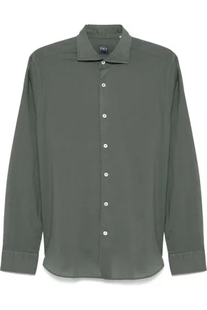 FEDELI Heren, Overhemden, Groen, Maat: 3XL Katoen