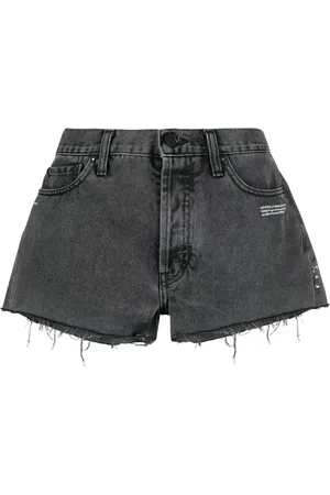OFF-WHITE Dames, Korte broeken, Grijs, Maat: W26 Katoen
