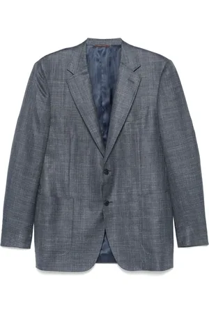 CANALI Heren, Jassen, Blauw, Maat: XL Linnen
