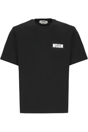 Msgm Heren, Tops, Zwart, Maat: M Katoen
