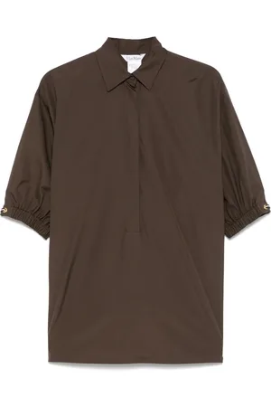 Max Mara Dames, Blouses & Shirts, Bruin, Maat: M Katoen