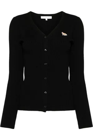Maison Kitsuné Dames, Truien, Zwart, Maat: L Katoen