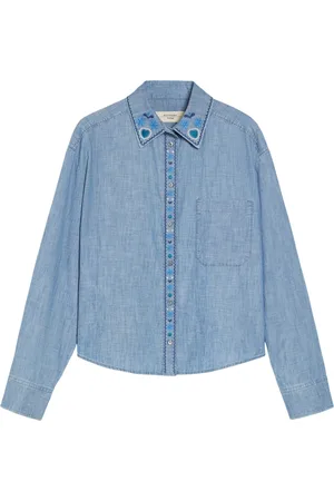 Max Mara Dames, Blouses & Shirts, Blauw, Maat: S Katoen