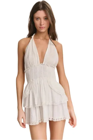 LOVESHACKFANCY Dames, Jurken, Wit, Maat: S Katoen