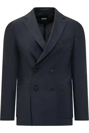 HUGO BOSS Heren, Pakken, Blauw, Maat: XL Linnen