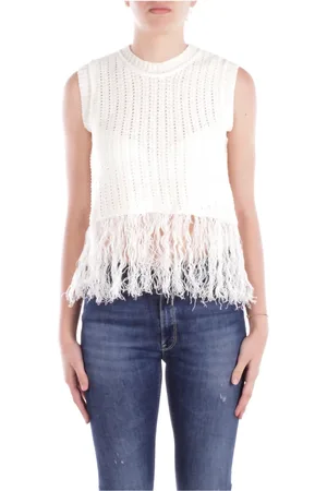 Max Mara Dames, Truien, Wit, Maat: L Linnen