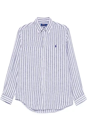 Ralph Lauren Heren, Overhemden, Blauw, Maat: 2XL Linnen